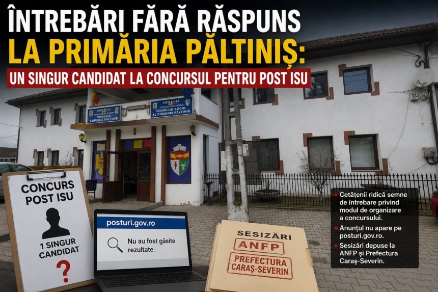 ÎNTREBĂRI FĂRĂ RĂSPUNS LA PRIMĂRIA PĂLTINIȘ: UN SINGUR CANDIDAT LA CONCURSUL PENTRU POST ISU